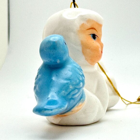 Vintage Ceramic Angel Ornaments Set Of 3 With Bird Duck Bunny Christmas Holiday - Picture 14 of 16